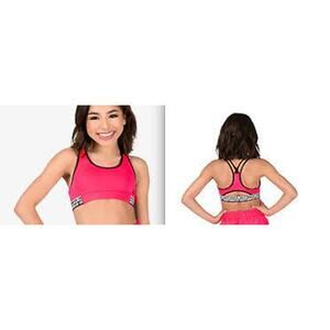 Under ARMOUR NEW Girls Heat gear Workout Sports Bra Elastic Straps Pink Medium